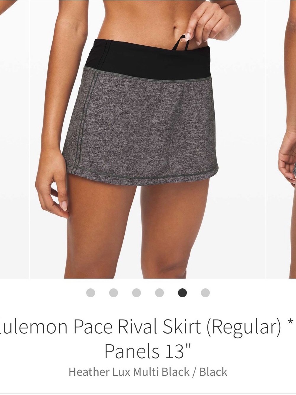 lululemon Pace Rival Skirt , Size 4 , grey and black